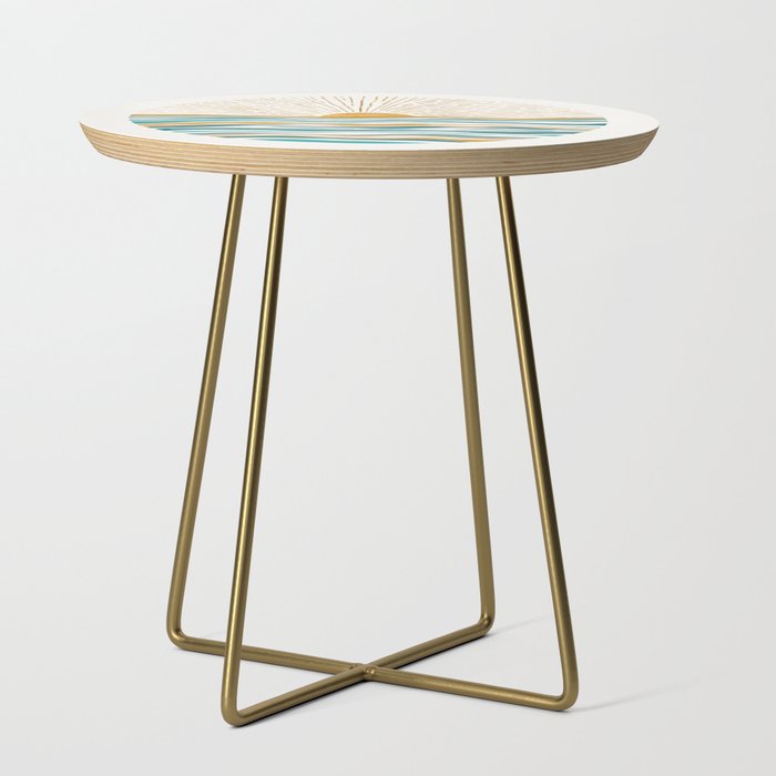 The Sun and The Sea - Gold and Teal Side Table