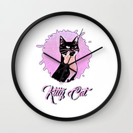 Curious Kitty Cat Wall Clock