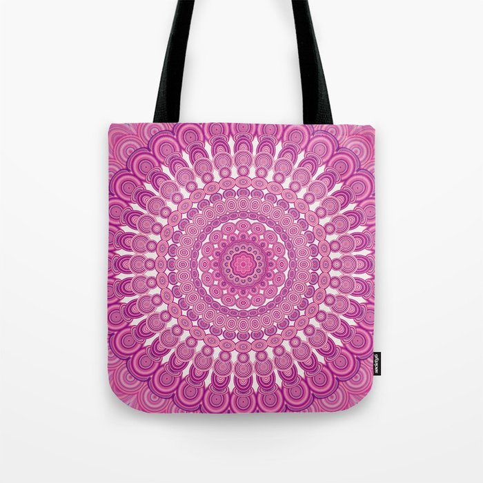 Pink oval mandala Tote Bag