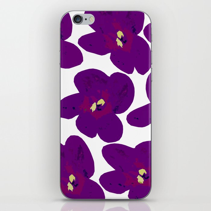 Purple Retro Flowers #decor #society6 #buyart iPhone Skin
