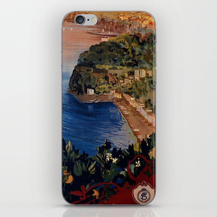 Italy Sorrento Bay of Naples vintage Italian travel iPhone Skin