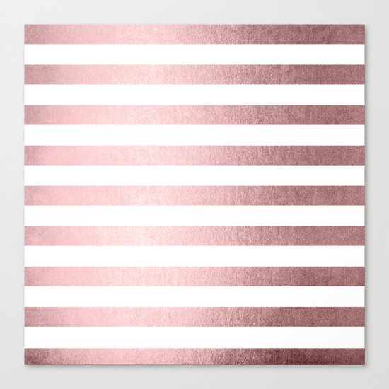 Simply Striped Rose Quartz Elegance Canvas Print