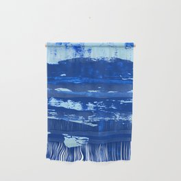 Shoreline:  minimal, abstract painting in blues by Alyssa Hamilton Art Wall Hanging