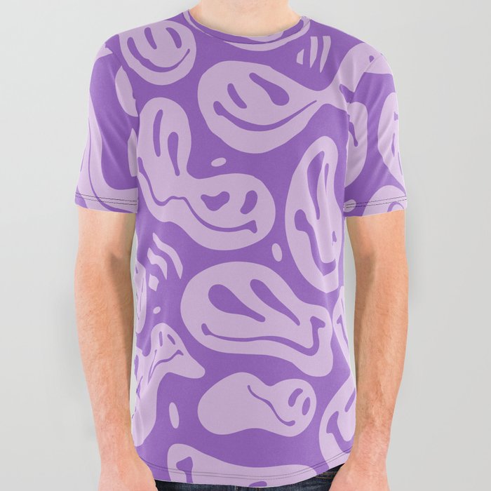 Lilac Melted Happiness All Over Graphic Tee