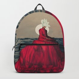 Distant Fragility Backpack | Woman, Fashion, Dress, Sea, Frankmoth, White, Her, Digital, Girl, Floral 