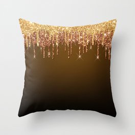 Glittered Dripping  Pattern Throw Pillow