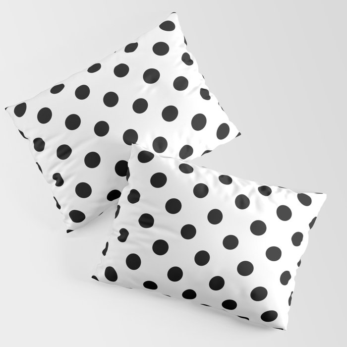 Polka Dots (Black & White Pattern) Pillow Sham