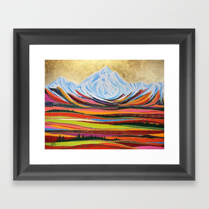 Denali Highway Mountains Framed Art Print