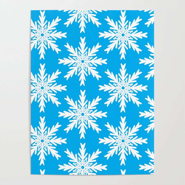 Christmas Snowflakes Winter Sky Poster