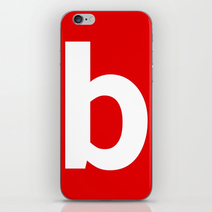 letter B (White & Red) iPhone Skin