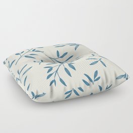 Leaf Pattern Watercolor - Blue Floor Pillow