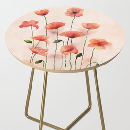 Poppies Watercolor  Side Table