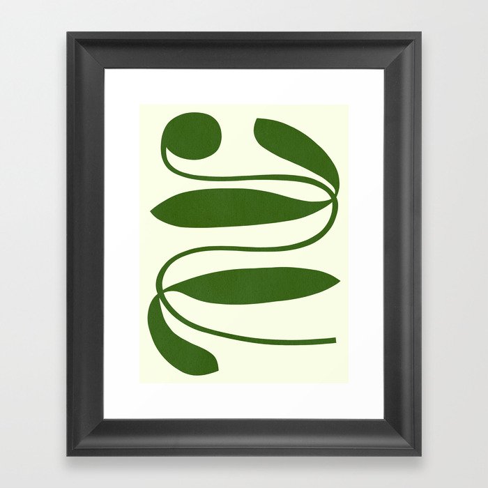 Abstract-botanical 24-green Framed Art Print
