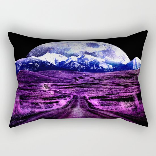 Highway to Eternity (moon mountain) Fuchsia Rectangular Pillow