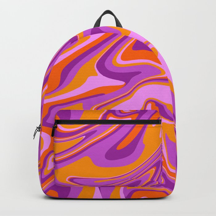 Marble Design orange pink violet Backpack