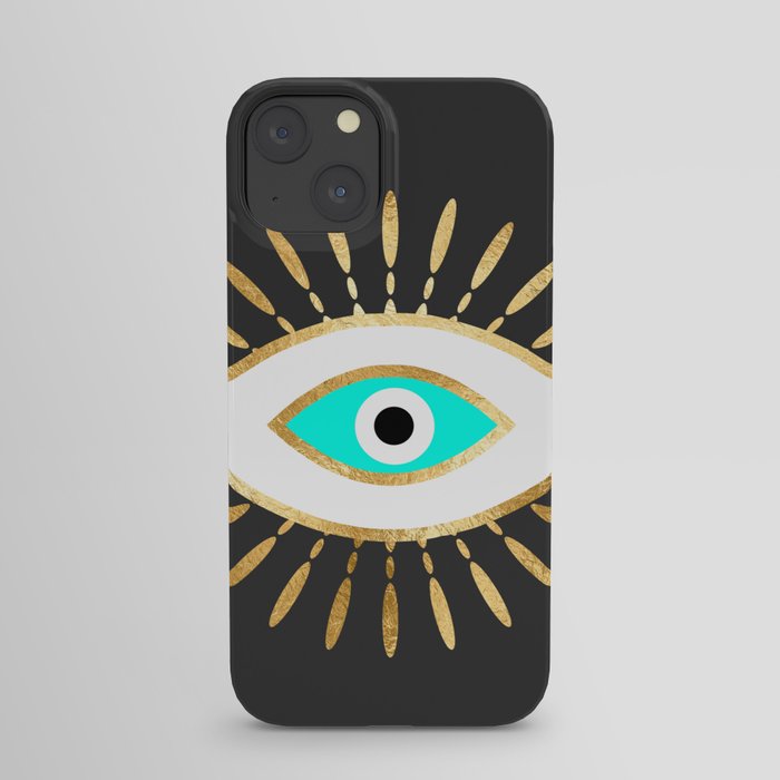 evil eye gold foil print iPhone Case