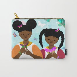 Under the Forest Trees Carry-All Pouch | Forest, Blackgirl, Illustration, Curated, Digital, Butterflies, Afropuffs, Butterflycollector, Woodland, Blackchildren 