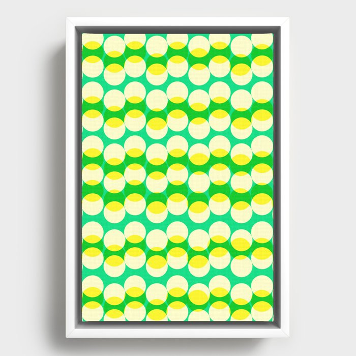 Bubbles in Yellow and Green Framed Canvas