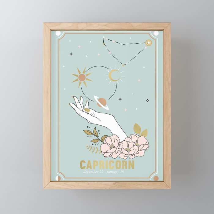 Capricorn Zodiac Series Framed Mini Art Print