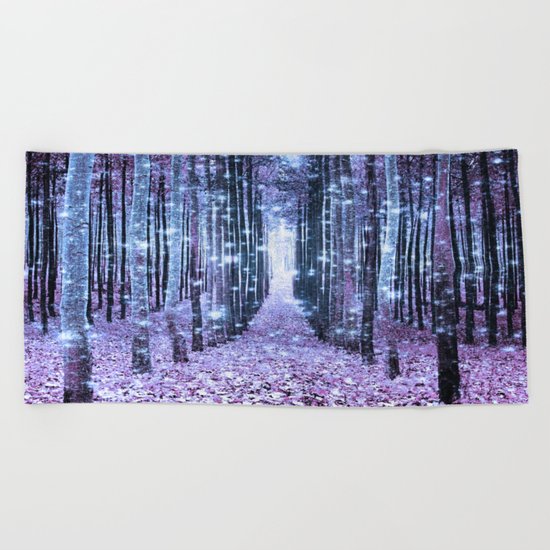Magical Forest Lavender Ice Blue Periwinkle Beach Towel