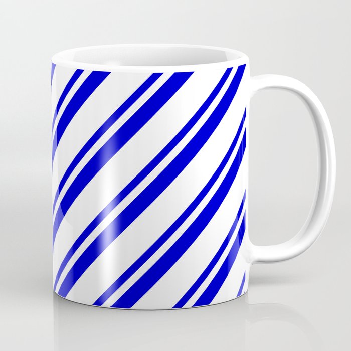 Blue & White Colored Striped Pattern Coffee Mug