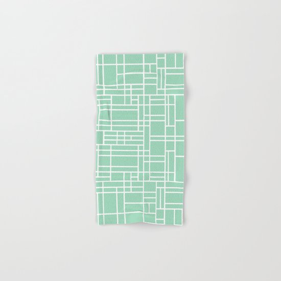Map Outline Mint Hand & Bath Towel