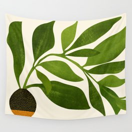 The Wanderer - House Plant Illustration Wall Tapestry
