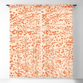 Strata - Organic Ink Blot Abstract in Orange Cream Blackout Curtain