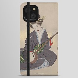 Concert Two Women and an Attendant  紅葉山中猿鹿図  iPhone Wallet Case