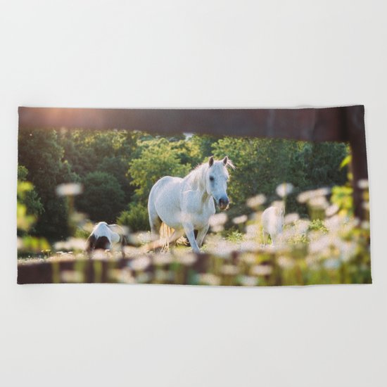 Wild horses Beach Towel