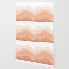 Warm watercolor mountain landscape Wallpaper
