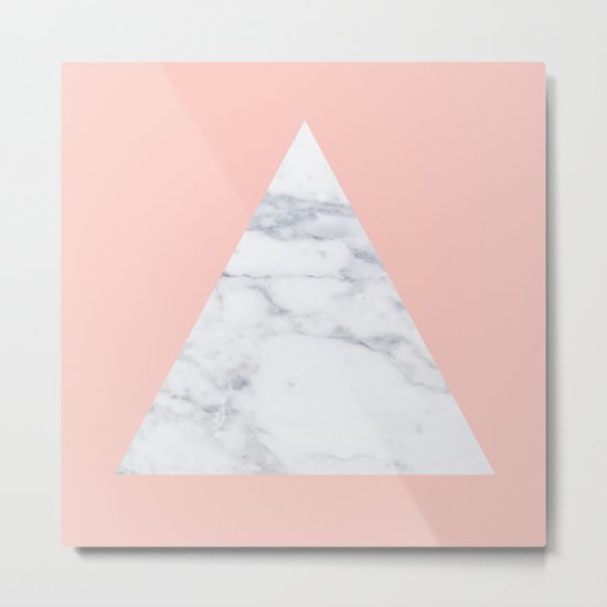 Blush marble triangle Metal Print