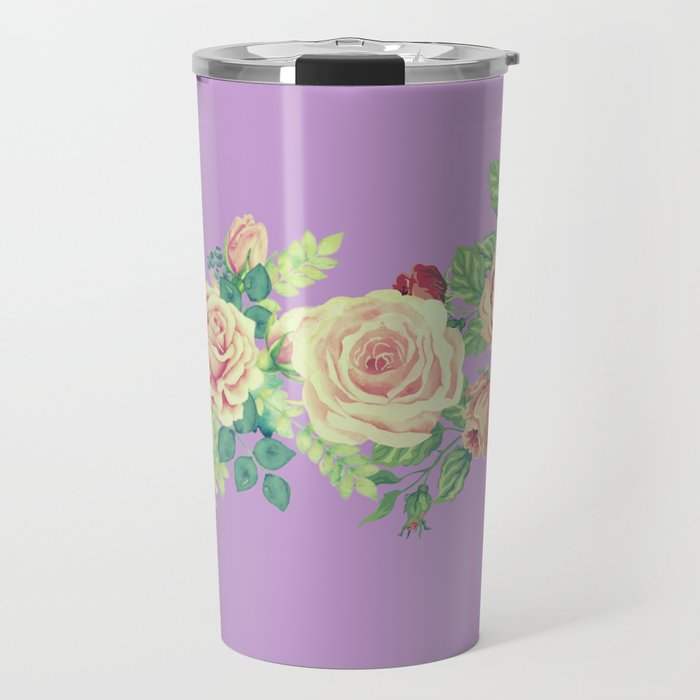 retro-floral design  Travel Mug