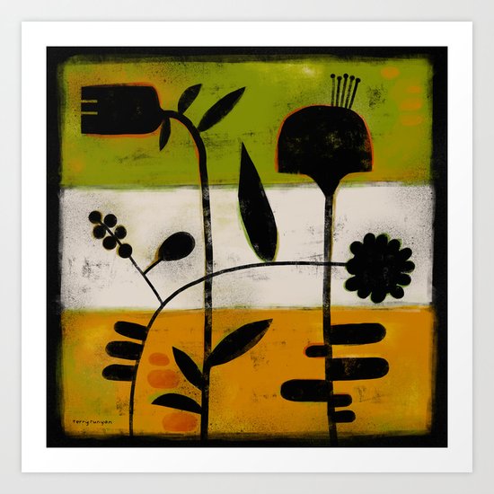 THREE FLOWERS Art Print