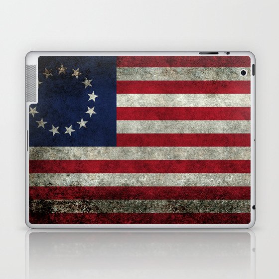 Betsy Ross flag, distressed grungy Laptop & iPad Skin