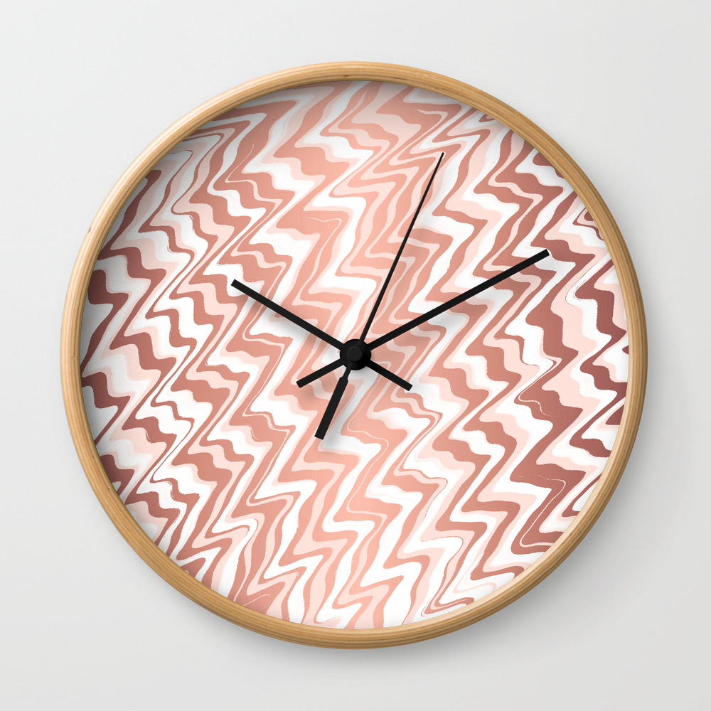 Ripple Abstract Painting In Copper Rose Gold Metallic Art Print