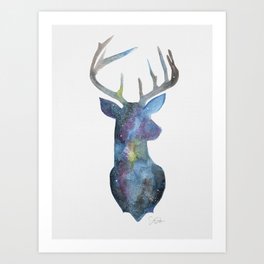 Galaxy Deer Art Print