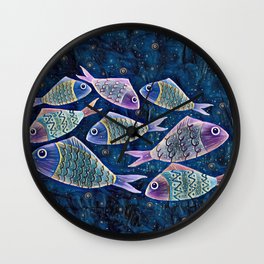 8 fish Wall Clock