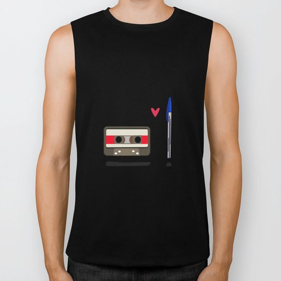 Love: cassette and pen Biker Tank