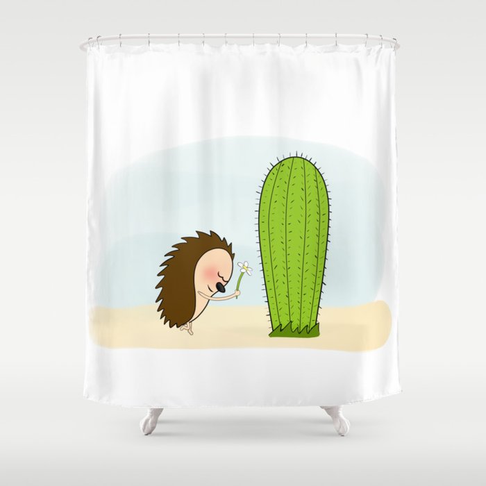 Lovestruck hedgehog Shower Curtain
