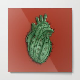 Corazon Espinado Metal Print | Espinho, Digital, Espino, Cacto, Corazon, Heart, Illustration, Painting, Cactus, Coeur 