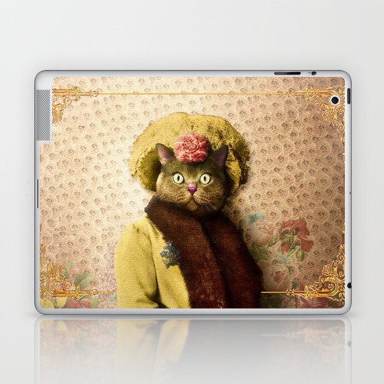 Lady Vanderkat with Roses Laptop & iPad Skin