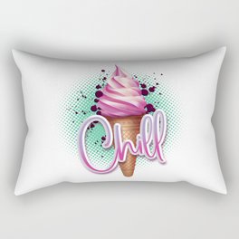 Strawberry ice cream cone with chill text for your T-shirt Rectangular Pillow