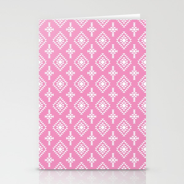 Pink and White Native American Tribal Pattern Stationery Cards