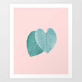 Love Leaves Evergreen Blush - Him & Her #2 #decor #art #society6 Art Print