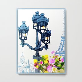 Paris mon amour with wild flowers Metal Print