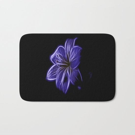 A luminescent flower Bath Mat