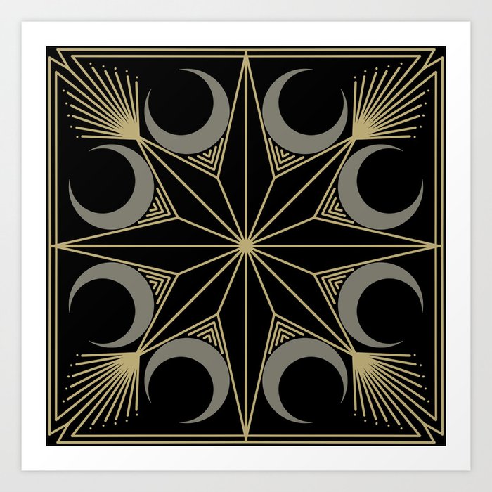 black and gold art deco