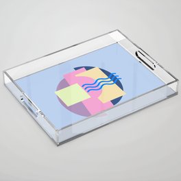 Soap - Light Pastel Colors Modern Abstract Illustration Acrylic Tray
