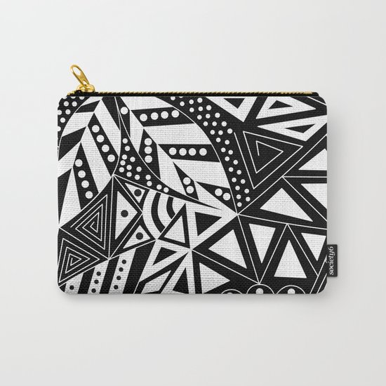 Black and white abstract pattern. 1 Carry-All Pouch